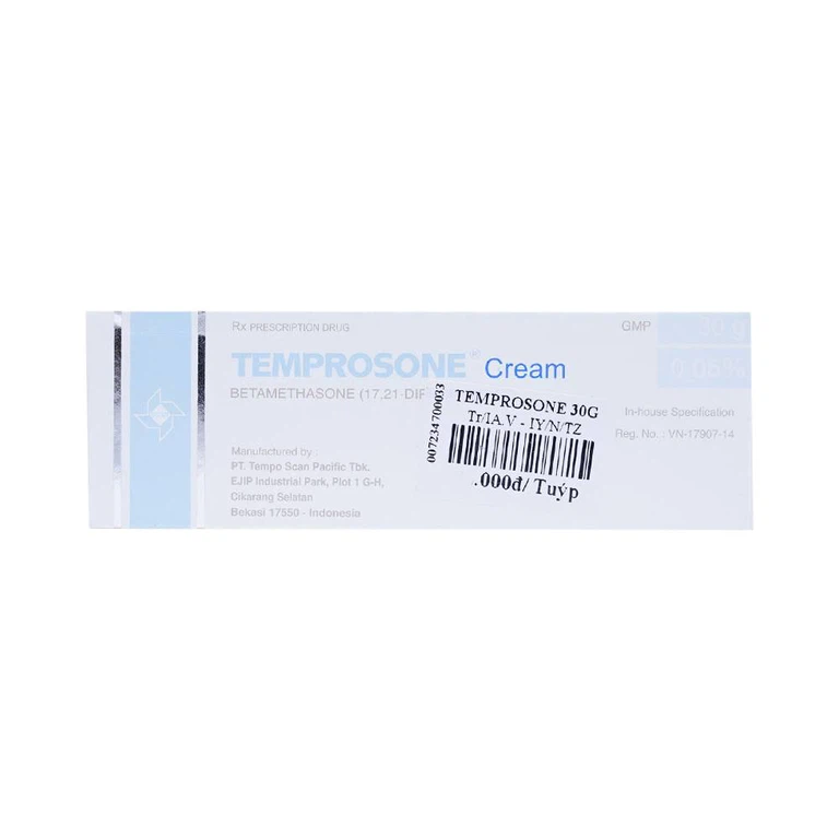Kem bôi Temprosone Cream điều trị vảy nến, viêm da thượng bì (30g)