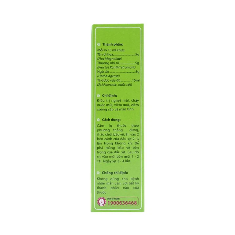 Thuốc xịt mũi Thông Xoang Nam Dược điều trị nghẹt mũi, chảy nước mũi (15ml)