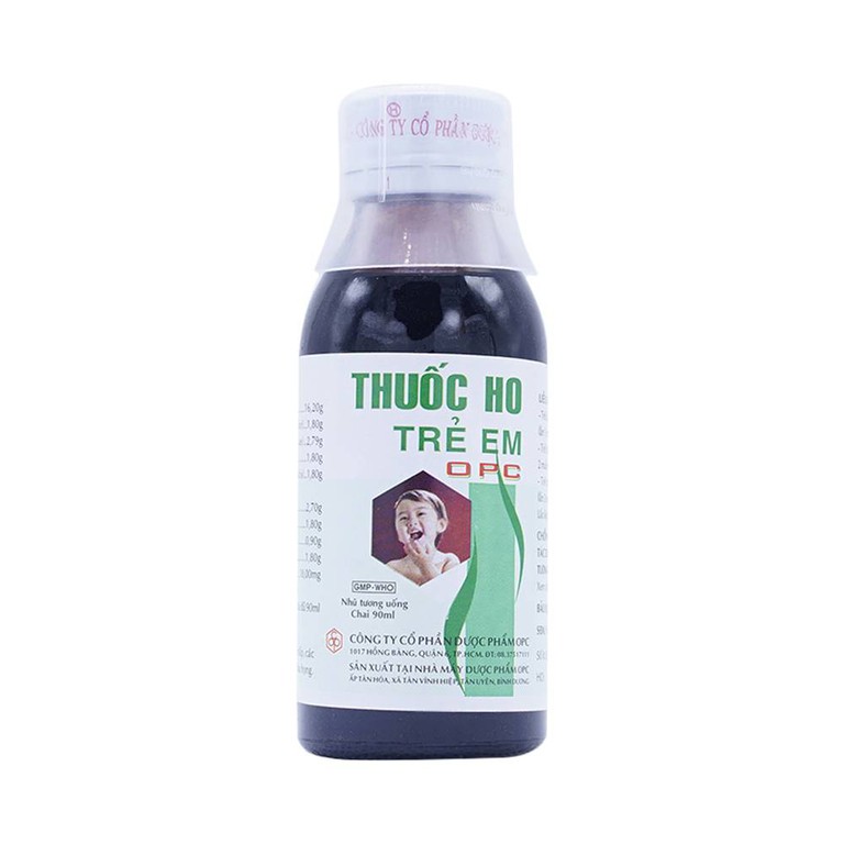 Siro ho trẻ em OPC điều trị viêm nhiễm đường hô hấp, các chứng ho gió, ho cảm, ho có đàm, đau họng (90ml)