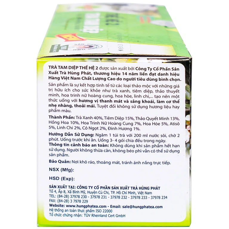Trà Tam Diệp 2 Hùng Phát (30 gói)