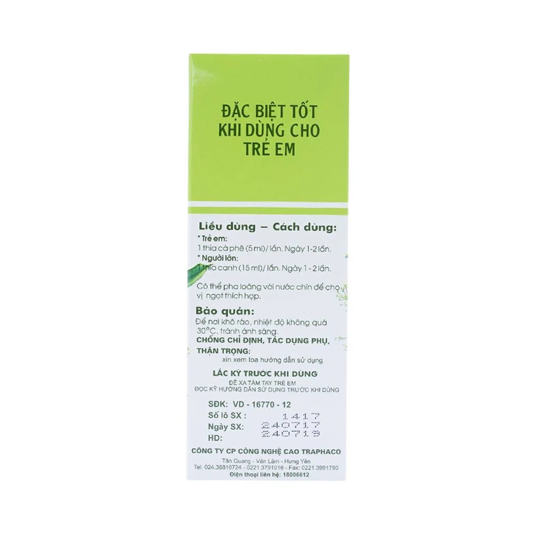Cao Lỏng Traluvi Traphaco điều trị biếng ăn, ra mồ hôi trộm (100ml)