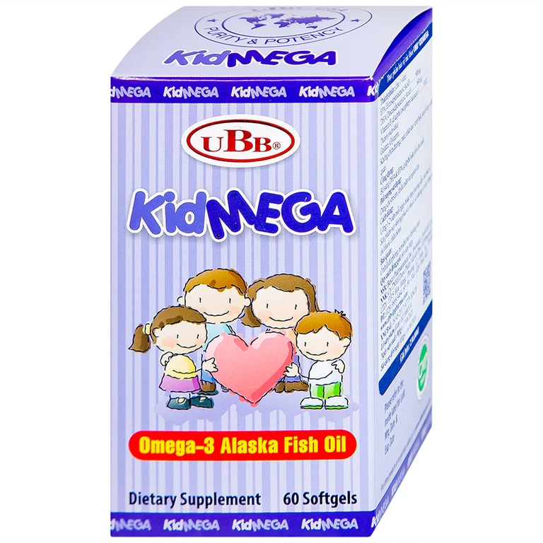 Viên uống KidMega UBB bổ sung DHA & EPA, giúp bổ não, tốt cho mắt (60 viên)