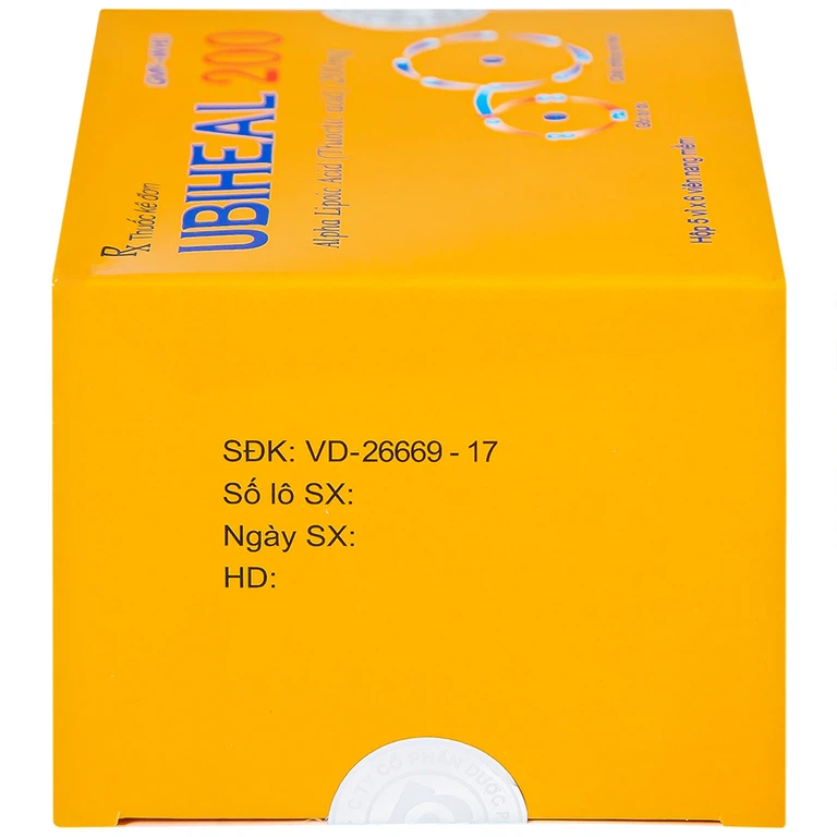 Thuốc Ubiheal 200 Nam Hà điều trị các rối loạn cảm giác  do bệnh thần kinh đái tháo đường (5 vỉ x 6 viên)