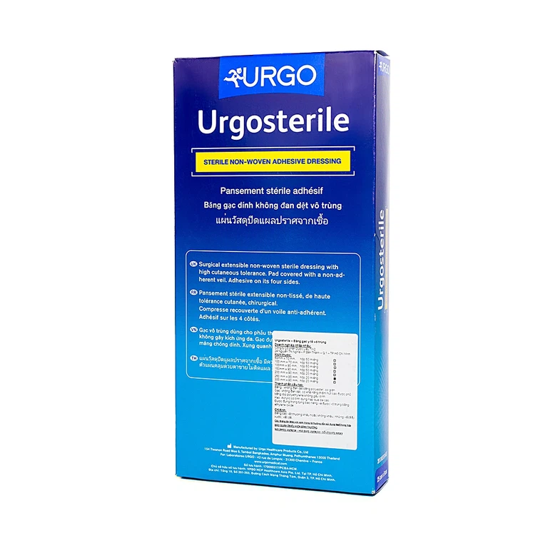 Băng gạc y tế vô trùng Urgosterile size 25cm x 9cm băng các vết thương khâu, vết trầy xước, vết cắt (20 miếng)