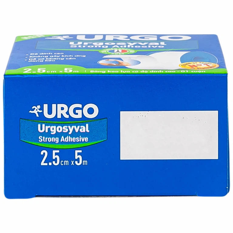 Băng keo lụa có độ dính cao Urgosyval Strong Adhessive size 2.5cm x 5m cố định băng gạc (1 cuộn)