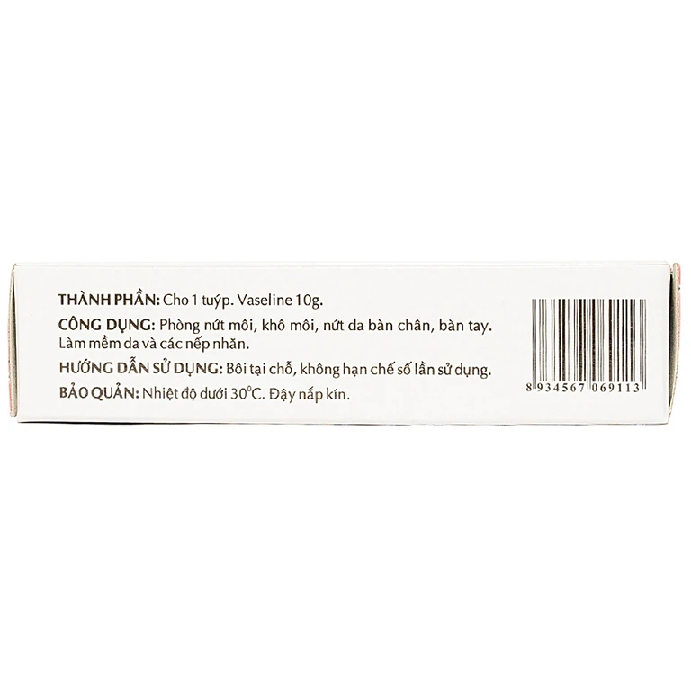 Kem Vaseline Pure OPC phòng nứt môi, khô môi, nứt da bàn chân, bàn tay (10g)