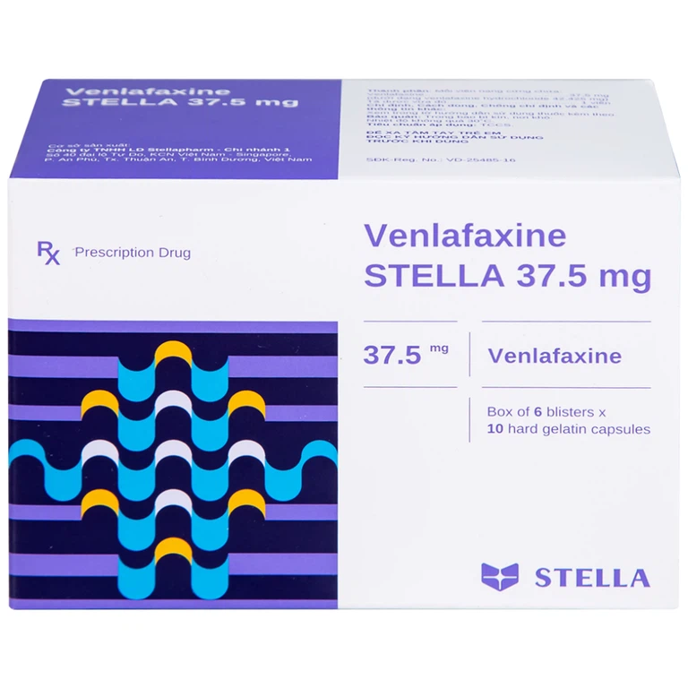 Thuốc Venlafaxine Stella 37.5mg điều trị các cơn trầm cảm nặng (6 vỉ x 10 viên)