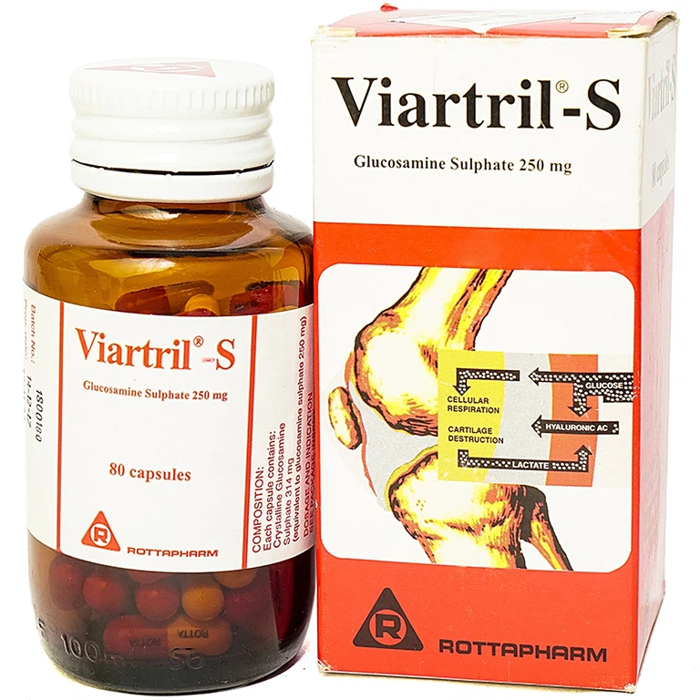 Thuốc Viartril-S 250mg Rottapharm giảm triệu chứng thoái hóa khớp (80 viên)