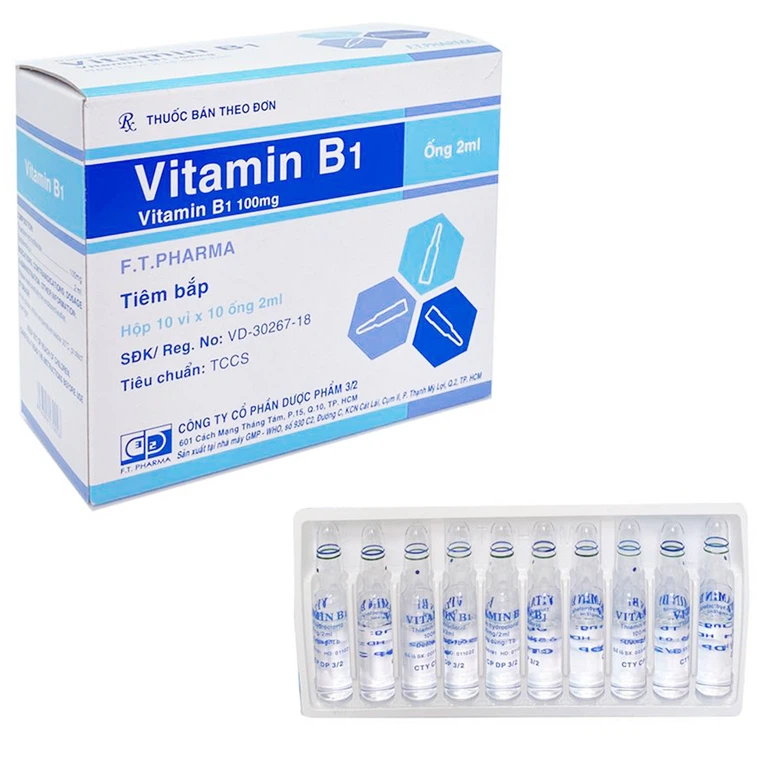 Thuốc tiêm Vitamin B1 100mg F.T điều trị tình trạng thiếu Vitamin B1 nặng (10 vỉ x 10 ống)