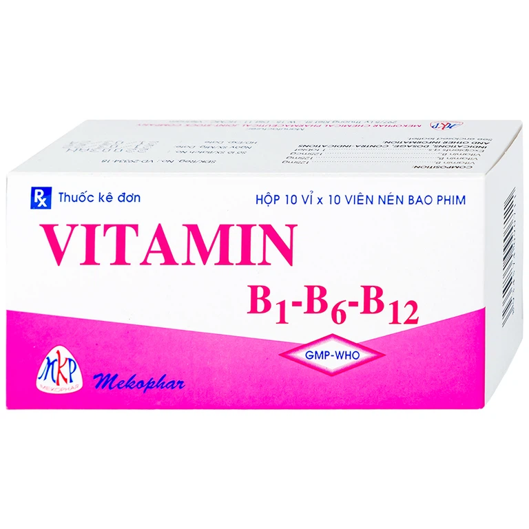 Thuốc Vitamin B1 - B6 - B12 Mekophar điều trị thiếu hụt Vitamin nhóm B (10 vỉ x 10 viên)