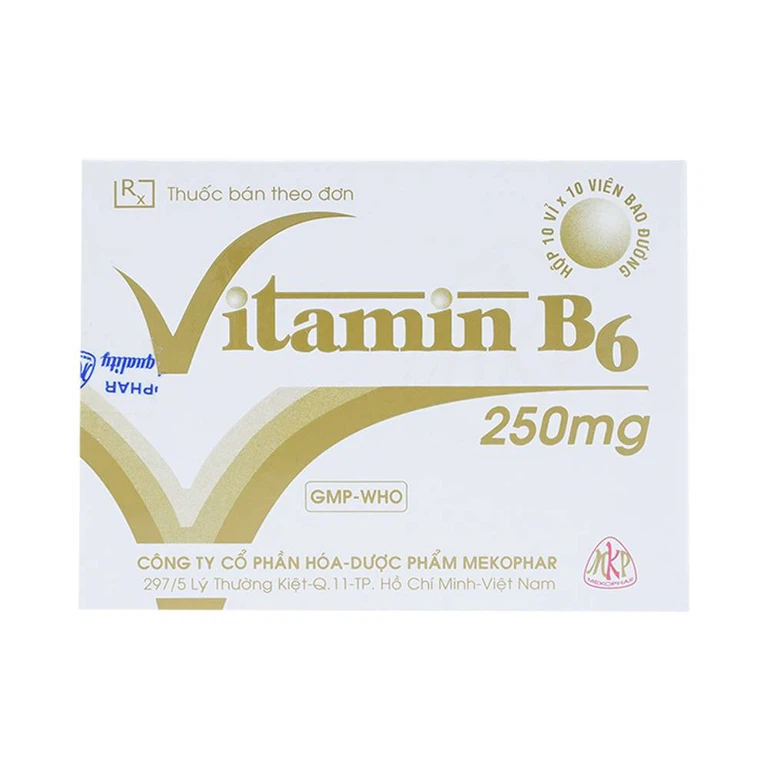 Thuốc Vitamin B6 250mg Mekophar điều trị thiếu hụt Vitamin B6 (10 vỉ x 10 viên)