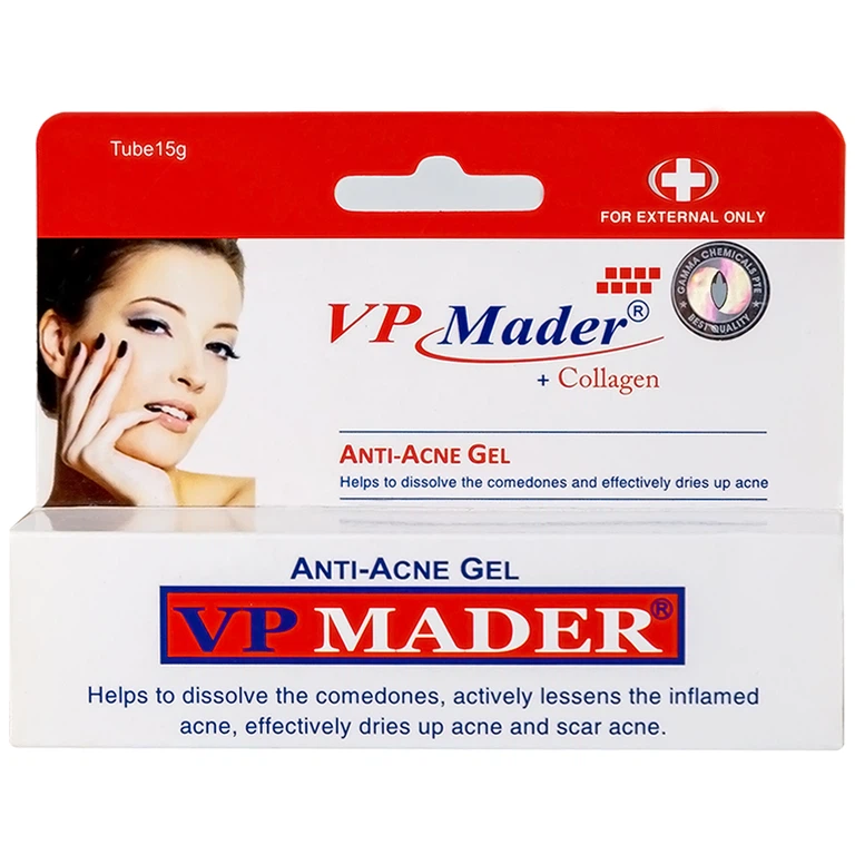 Gel VP Mader 15g Gamma làm khô và hỗ trợ trị các loại mụn bọc, mụn mủ, mụn đầu đen