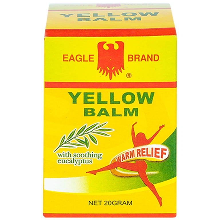 Cao vàng Con Ó Eagle Brand Yellow Balm Borden giảm đau đầu, choáng váng, chóng mặt, đau lưng (12 hộp x 20g)