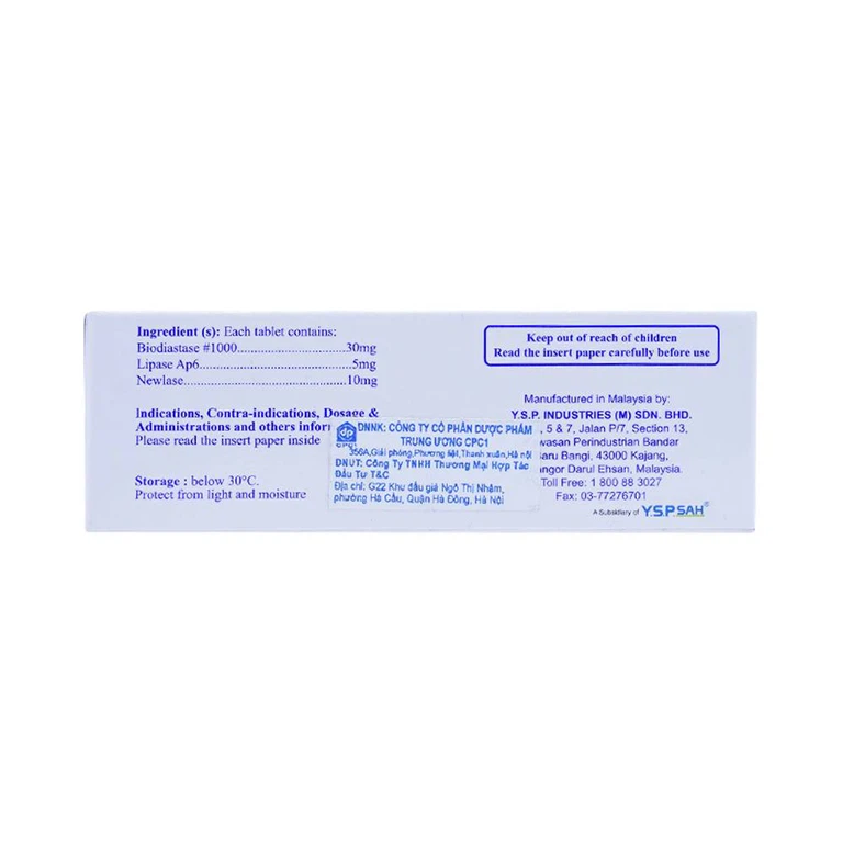 Viên nhai YSPBIO TASE YSP hỗ trợ tiêu hóa (10 vỉ x 10 viên)