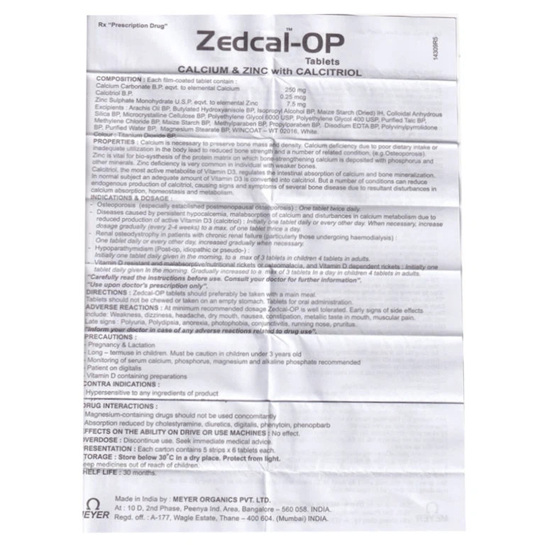 Thuốc Zedcal-OP Meyer điều trị loãng xương (5 vỉ x 6 viên)