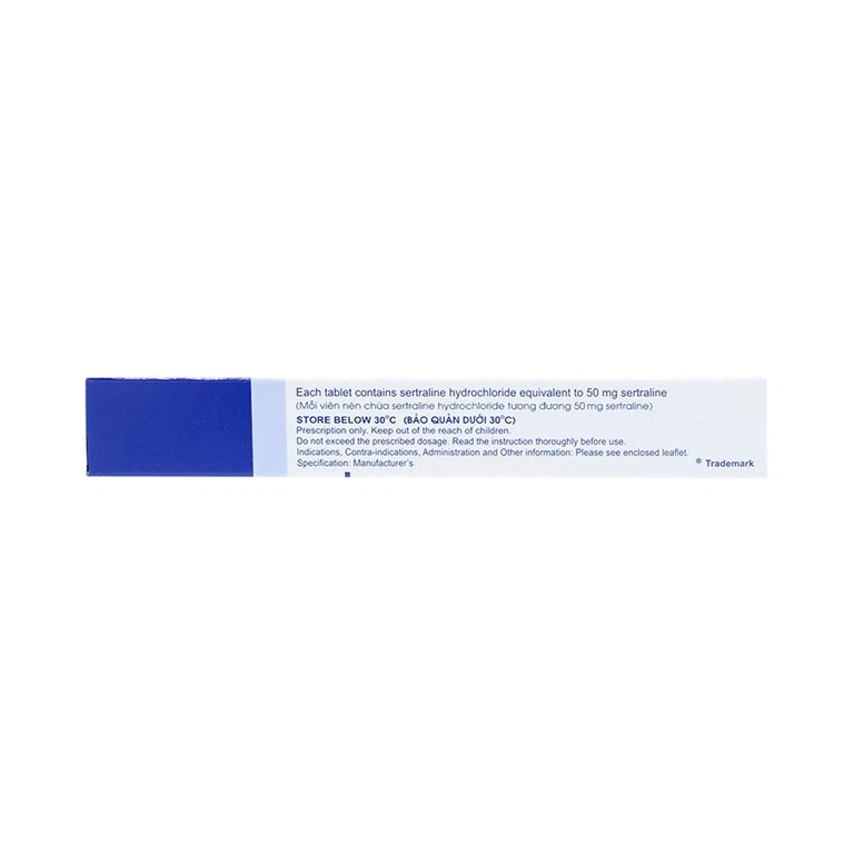 Thuốc Zoloft Sertraline 50mg Pfizer điều trị triệu chứng bệnh trầm cảm (1 vỉ x 30 viên)