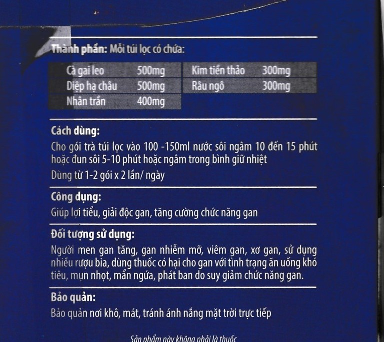 Trà Mát Gan Lợi Tiểu Kingphar tăng cường chức năng gan (20 túi x 2g)