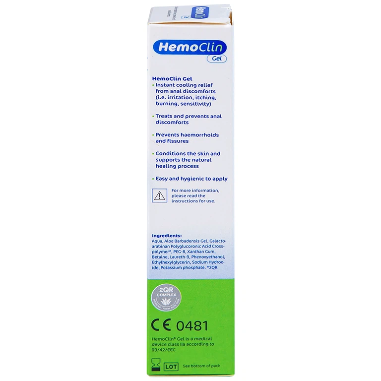 Gel bôi trĩ Hemoclin điều trị và phòng ngừa các khó chịu ở hậu môn (37g)