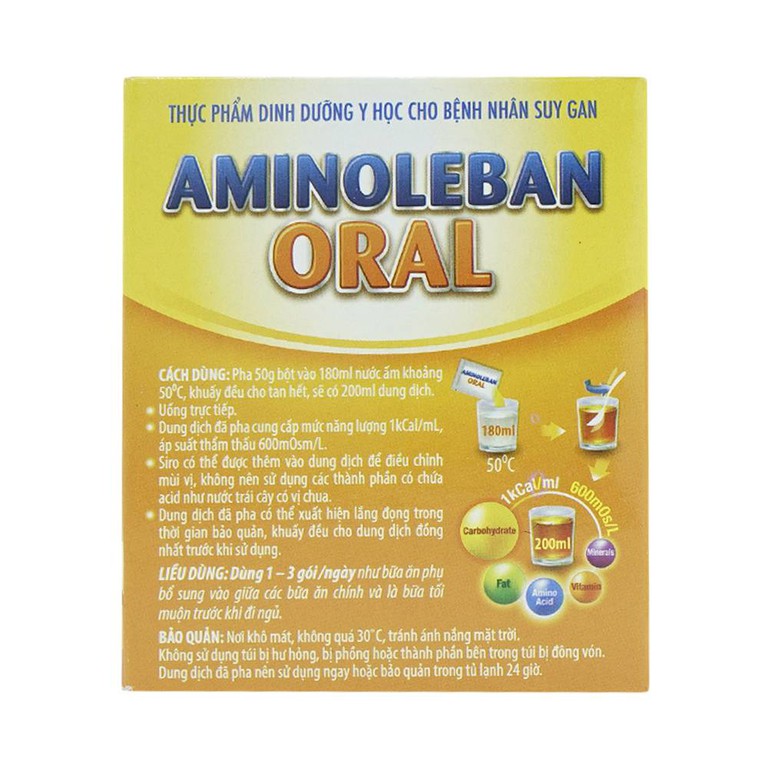 Bột pha New Aminoleban Oral Otsuka hỗ trợ điều trị suy gan, phục hồi chức năng gan bị tổn thương (6 gói x 50g)