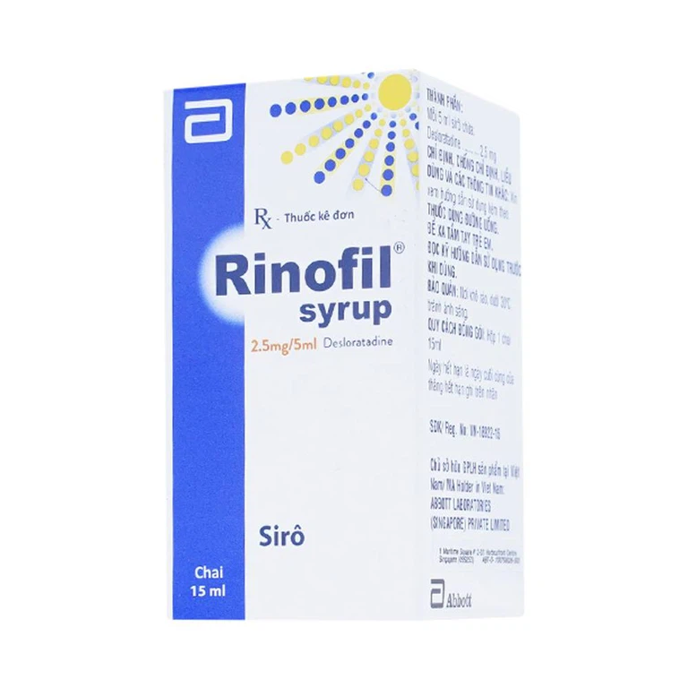 Syrup Rinofil 2.5mg/5ml Abbott giảm viêm mũi dị ứng (15ml) 