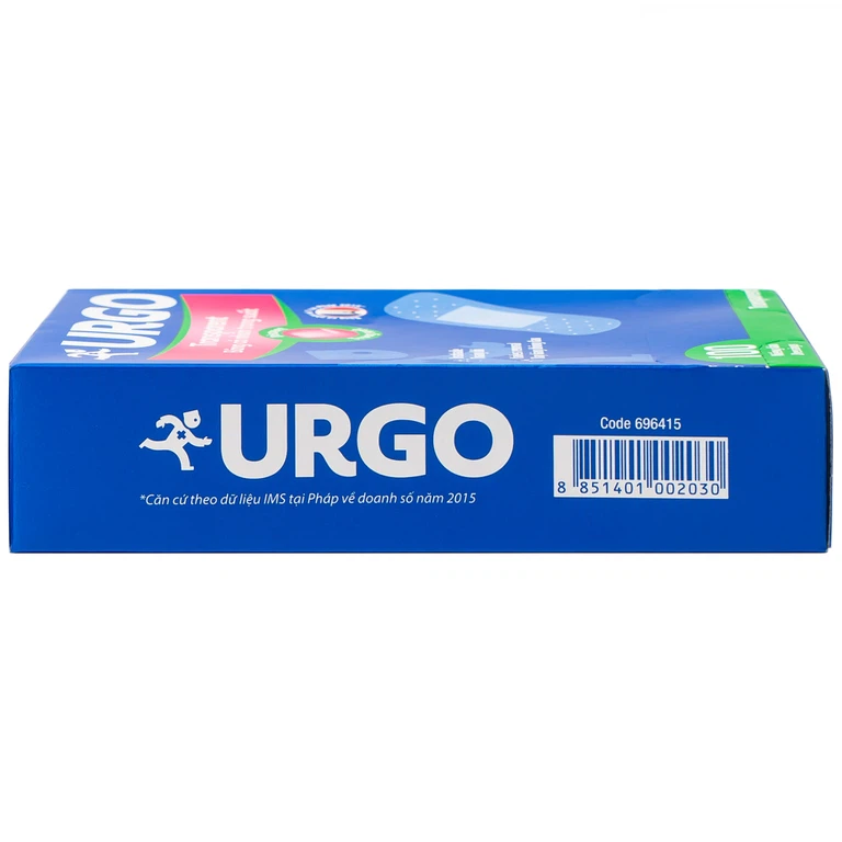 Băng cá nhân trong suốt Urgo Transparent 2cm x 7.2cm bảo vệ vết thương nhỏ, vết trầy xước (100 miếng)