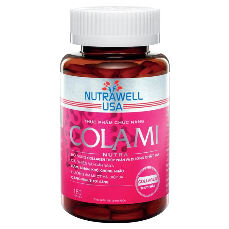 Viên uống Colami Nutrawell USA bổ sung collagen, ngừa sạm, nhăn, khô da (180 viên)