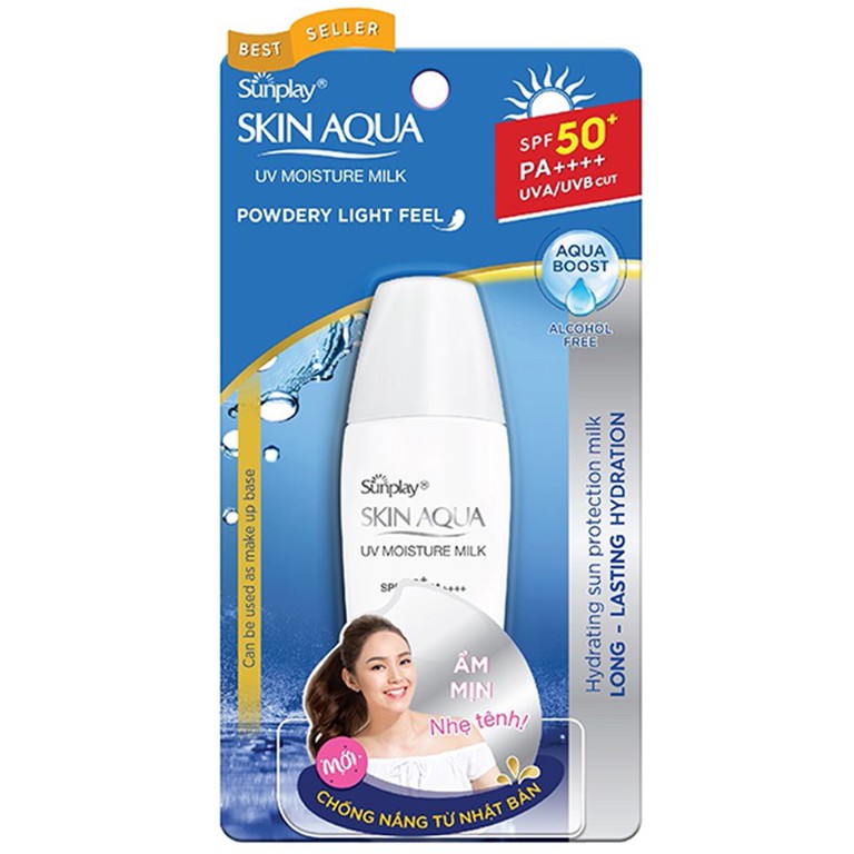 Sữa chống nắng dưỡng da ẩm mịn Sunplay Skin Aqua UV Moisture Milk SPF 50+/PA++++ chống tia UV, ngăn đen sạm (30g)