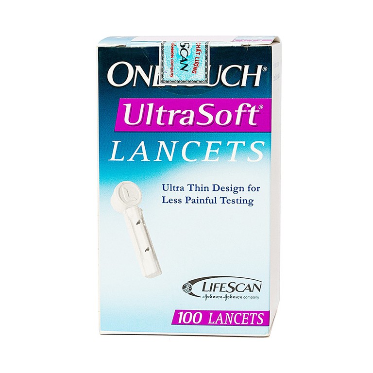 Kim lấy máu vô trùng Onetouch UltraSoft Lancets đầu kim cực nhỏ (100 cái)