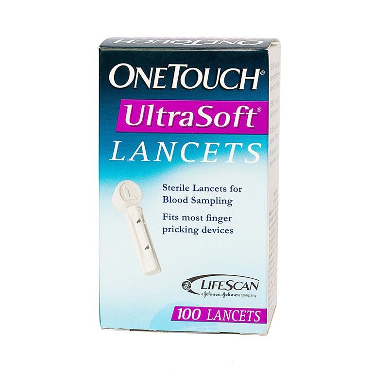 Kim lấy máu vô trùng Onetouch UltraSoft Lancets đầu kim cực nhỏ (100 cái)