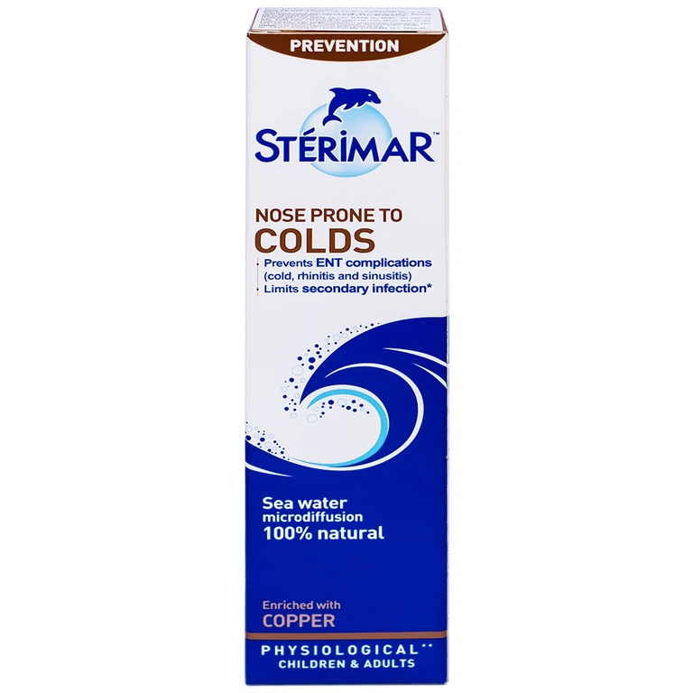 Dung dịch xịt mũi Stérimar Nose Prone To Colds 50ml làm sạch, loại bỏ bụi bẩn niêm mạc mũi cho trẻ từ 6 tháng - người lớn