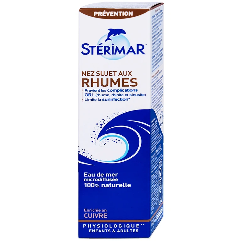 Dung dịch xịt mũi Stérimar Nose Prone To Colds 50ml làm sạch, loại bỏ bụi bẩn niêm mạc mũi cho trẻ từ 6 tháng - người lớn