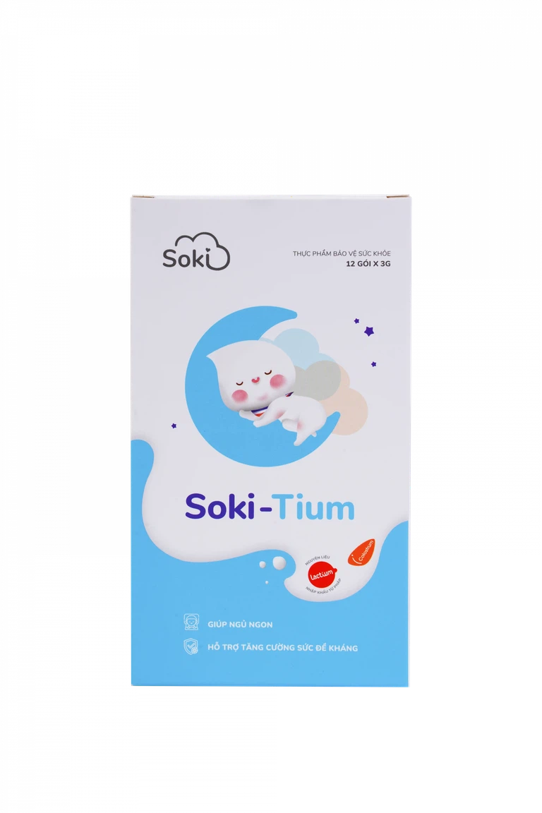 Bột hòa tan Soki-Tium giúp ngủ ngon, tăng sức đề kháng (12 gói x 3g)