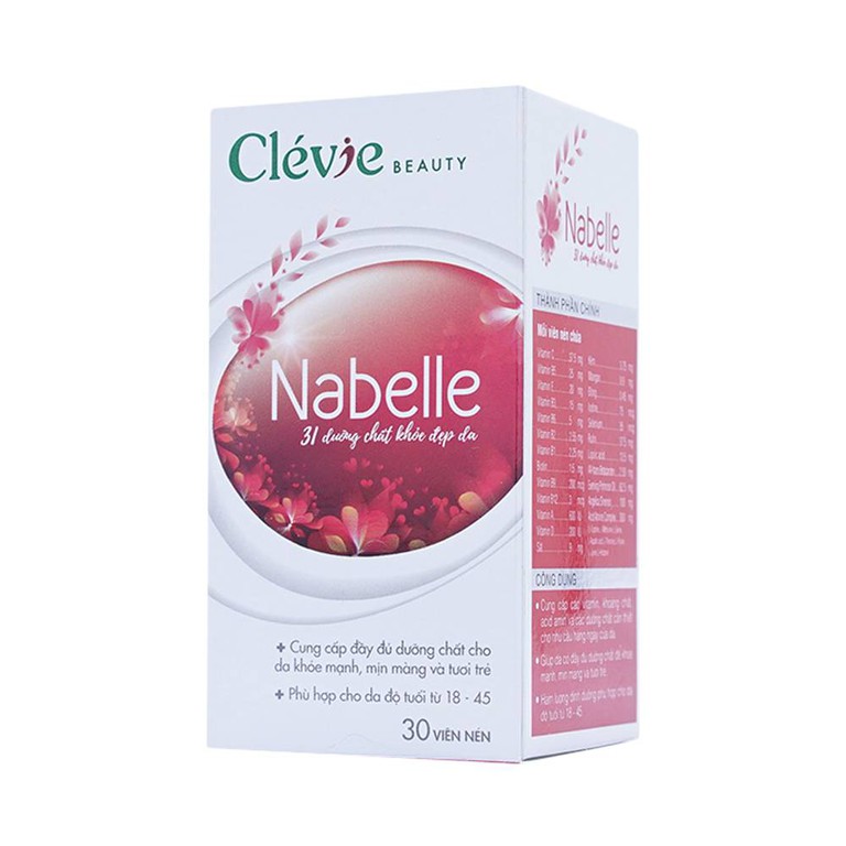 Viên uống Nabelle Clévie Đỏ giúp da có đầy đủ dưỡng chất để khỏe mạnh, mịn màng (30 viên)