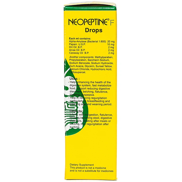 Dung dịch uống Neopeptine F Drops Raptakos hỗ trợ tăng cường tiêu hóa và hấp thu thức ăn (15ml)