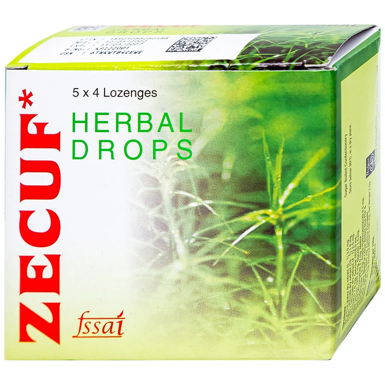 Viên ngậm Zecuf Herbal Drops giúp ấm họng, nhuận phế, hỗ trợ giảm triệu chứng ho (5 vỉ x 4 viên)