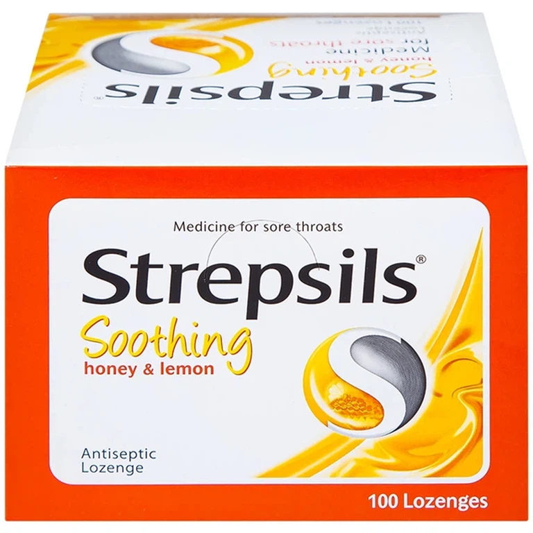 Viên ngậm Strepsils Soothing mật ong & chanh giảm đau họng (50 gói x 2 viên)