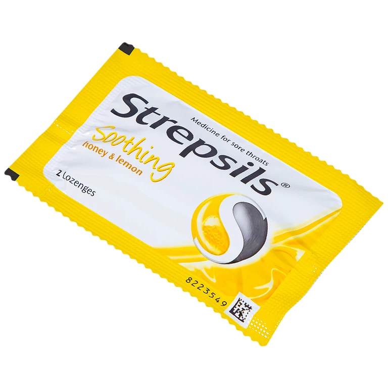 Viên ngậm Strepsils Soothing mật ong & chanh giảm đau họng (50 gói x 2 viên)