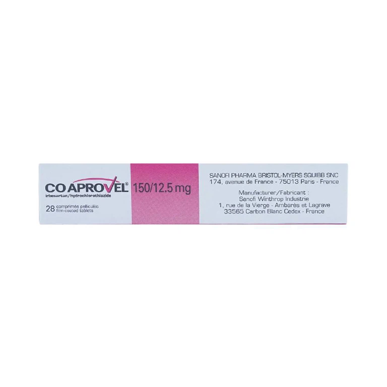 Thuốc Coaprovel 150mg/12.5mg Sanofi điều trị tăng huyết áp nguyên phát (2 vỉ x 14 viên)