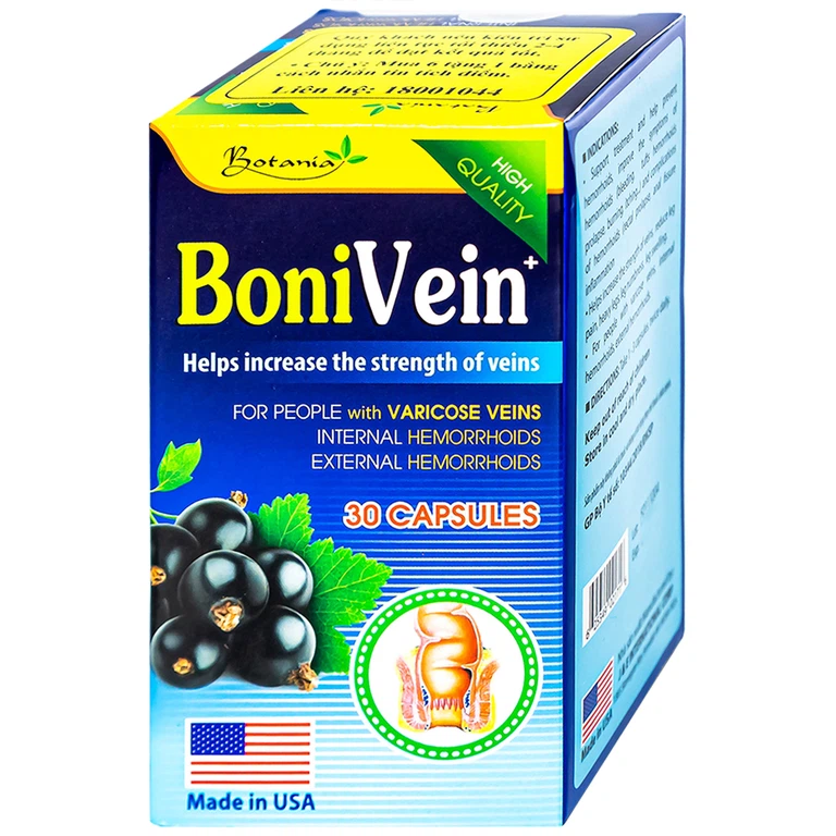 Viên uống BoniVein Botania hỗ trợ tăng sức bền của tĩnh mạch (30 viên)