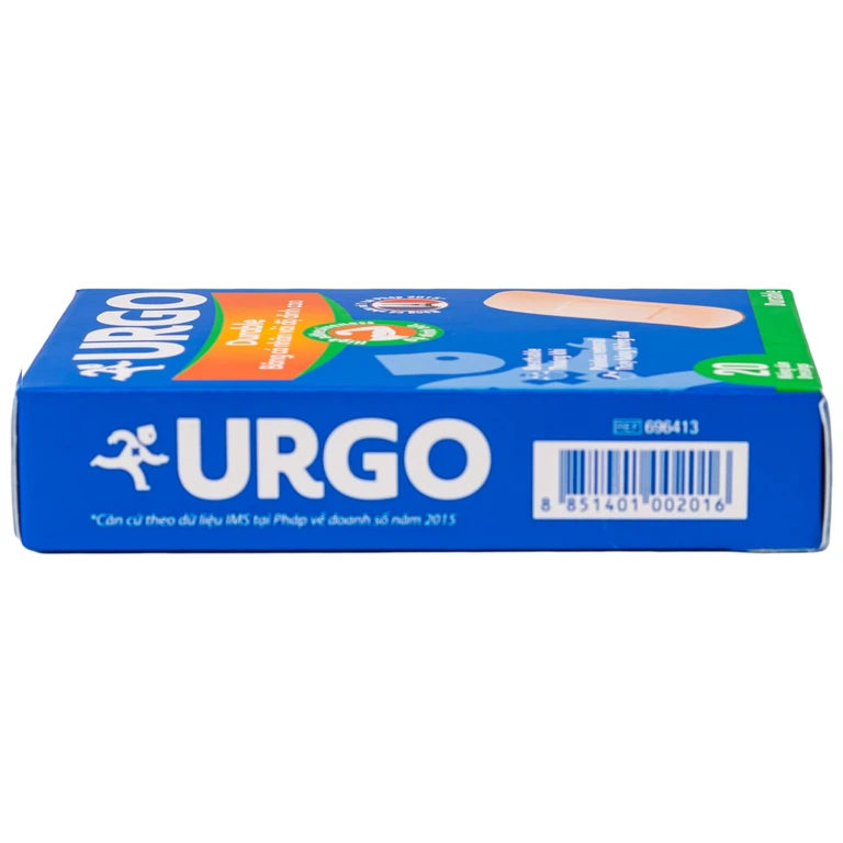 Băng cá nhân vải độ dính cao Urgo Durable size 2cm x 6cm bảo vệ các vết thương nhỏ, vết trầy xước, rách da (20 miếng)  