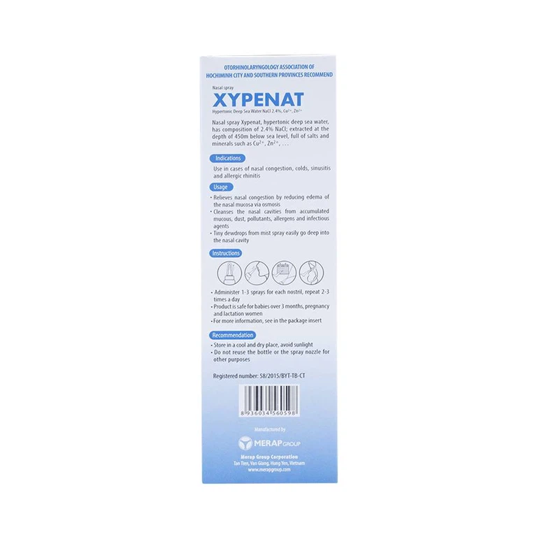 Dung dịch xịt mũi Xypenat 30ml dùng trong nghẹt mũi, bị cảm, viêm xoang, viêm mũi dị ứng