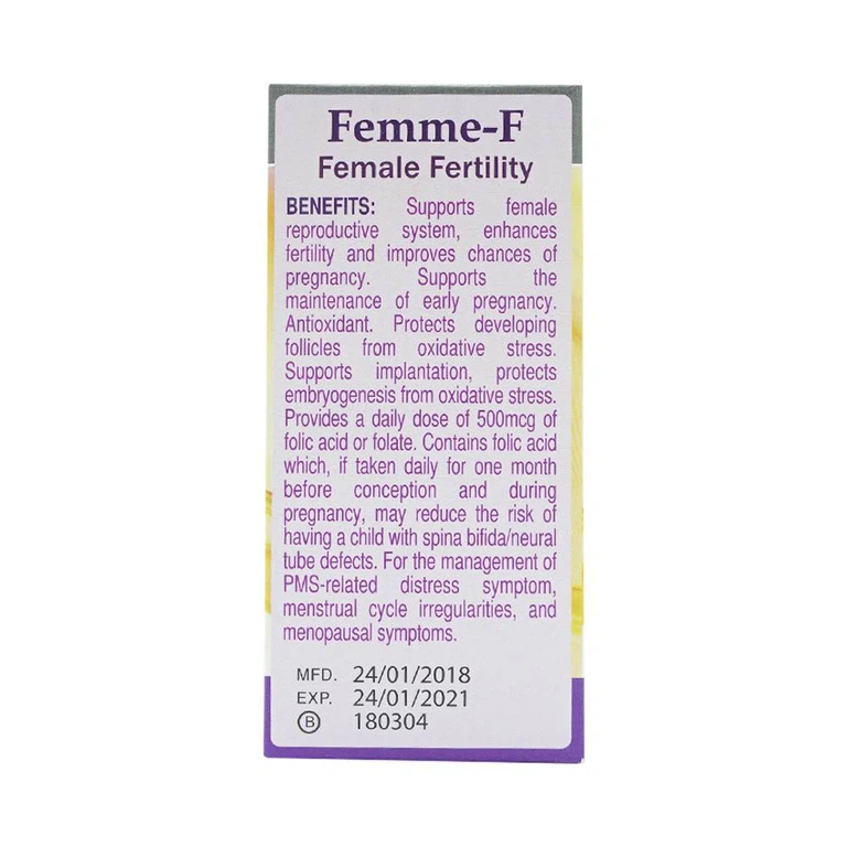 Viên uống Femme-F AusBioMed bổ sung vitamin, khoáng chất, hỗ trợ sức khỏe sinh sản cho phụ nữ (60 viên)