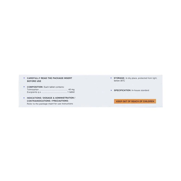 Thuốc Zhekof 40mg DaviPharm điều trị tăng huyết áp, dự phòng biến cố tim mạch (3 vỉ x 10 viên)
