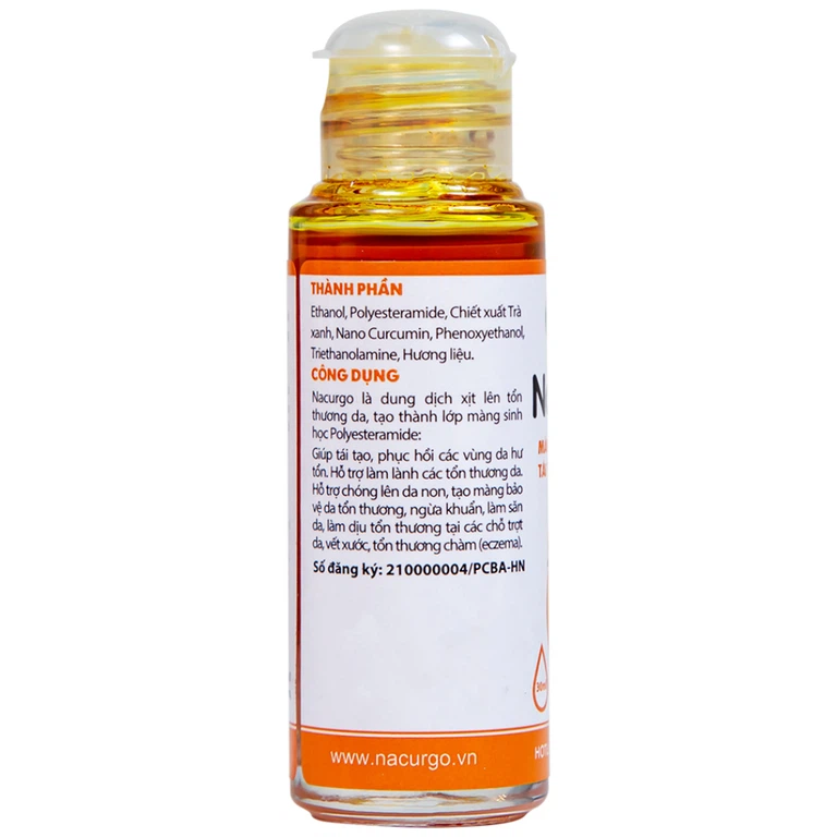 Dung dịch xịt Nacurgo Đại Bắc tạo màng sinh học tái tạo da tổn thương (30ml)