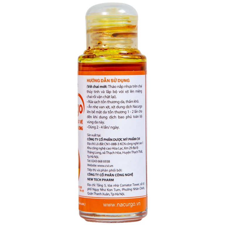 Dung dịch xịt Nacurgo Đại Bắc tạo màng sinh học tái tạo da tổn thương (30ml)