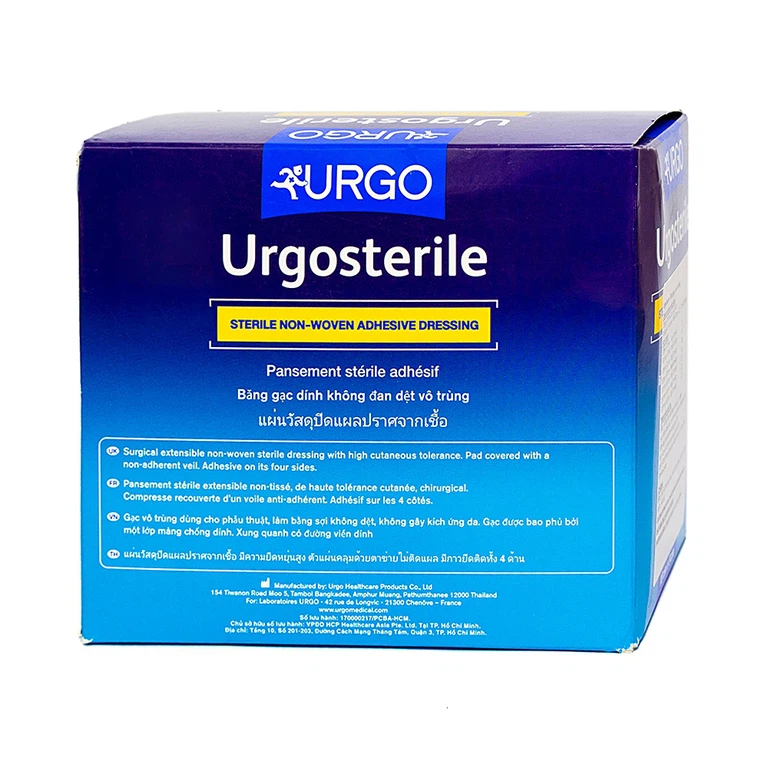 Băng gạc y tế vô trùng Urgosterile 10cm x 9cm băng các vết thương khâu, vết trầy xước, vết cắt (50 miếng)