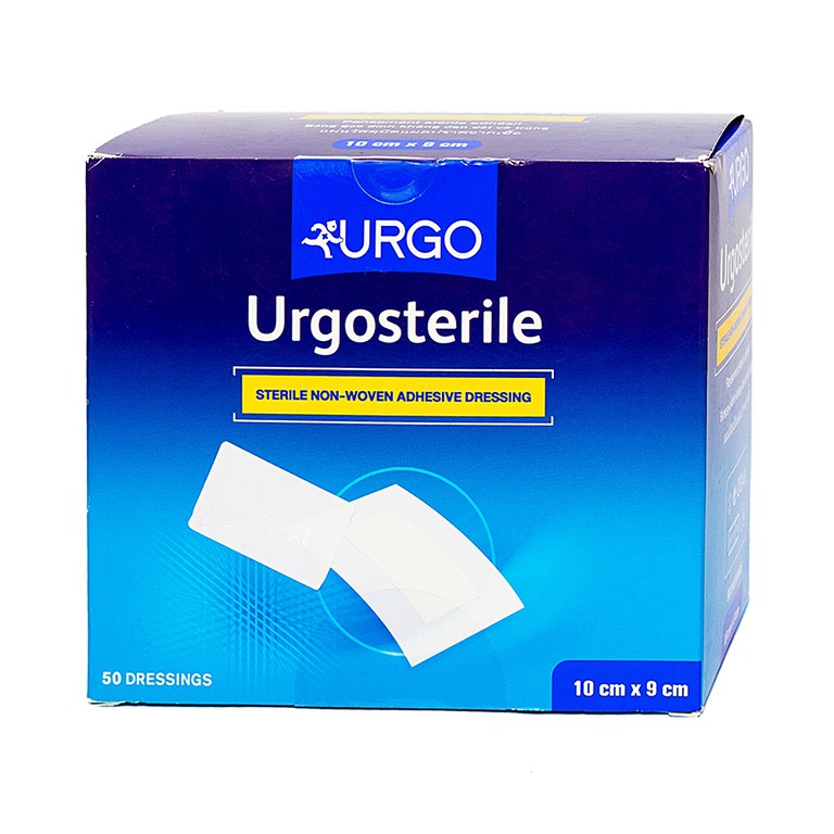 Băng gạc y tế vô trùng Urgosterile 10cm x 9cm băng các vết thương khâu, vết trầy xước, vết cắt (50 miếng)