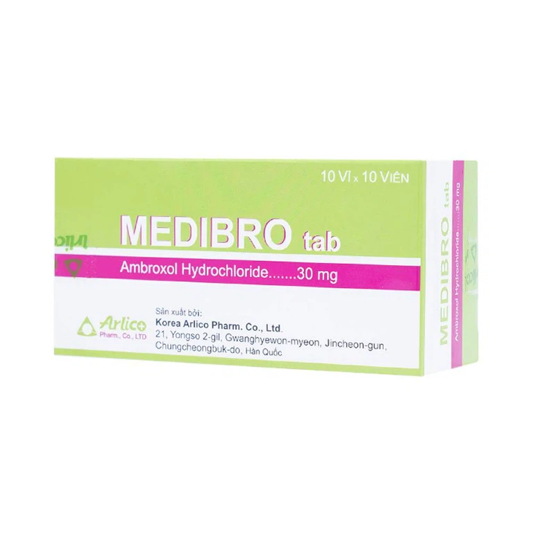 Viên nén Medibro 30mg Arlico tiêu chất nhầy đường hô hấp (10 vỉ x 10 viên)