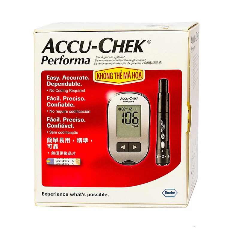 Bộ sản phẩm Máy đo đường huyết cầm tay Accu-Chek Performa