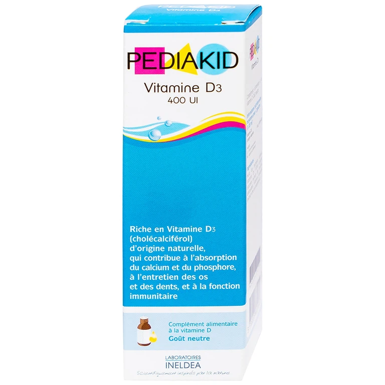 Siro Pediakid Vitamin D3 bổ sung Vitamin D cho cơ thể, tăng hấp thụ canxi (20ml)
